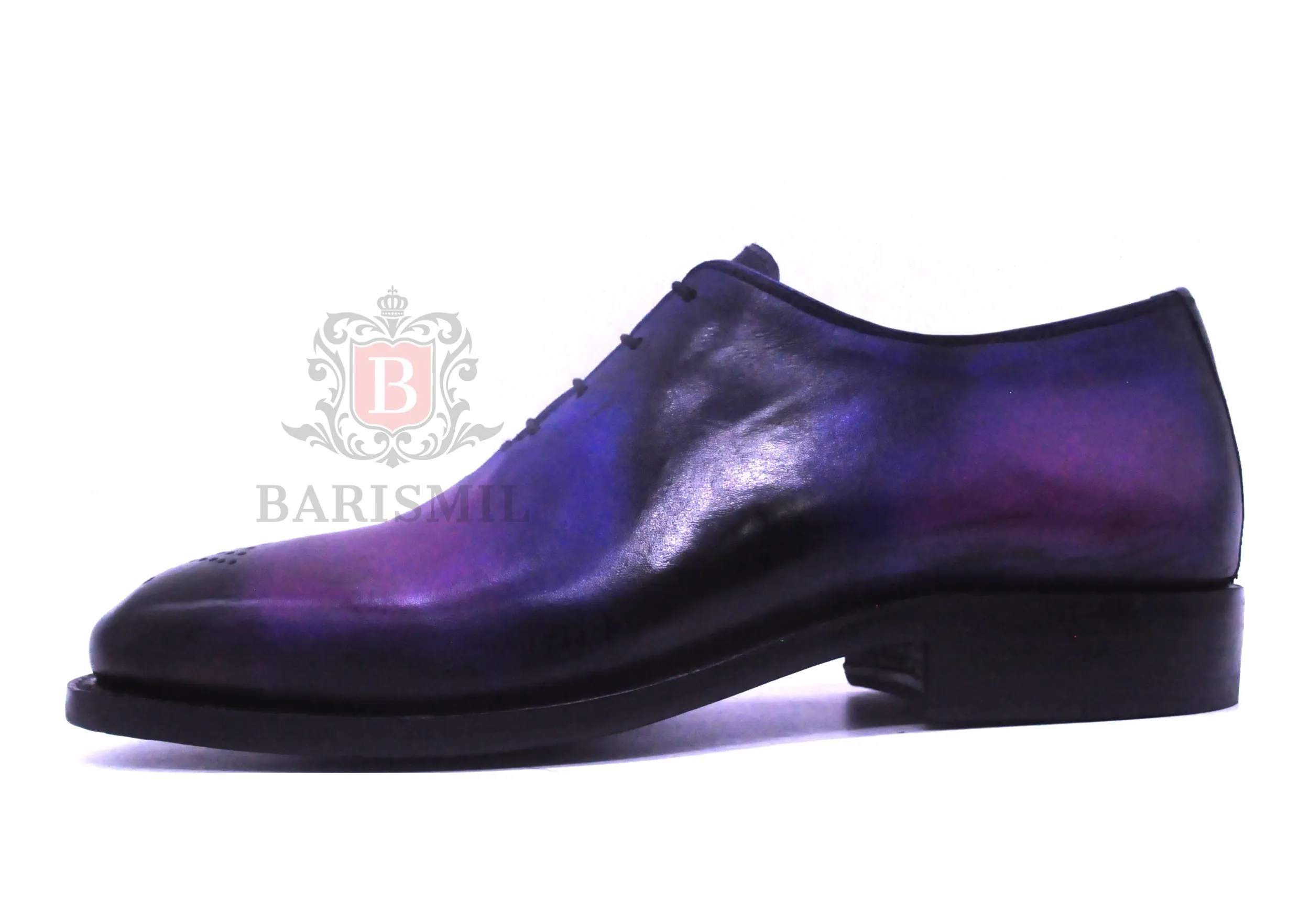 William - Purple Whole-cut Patina Shoes