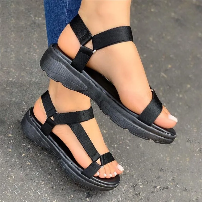 Women's lightweight arch support strap velcro sport sandals beach water shoes