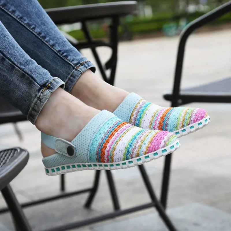 Women's stylish pretty knitted pretty slip-on sandals