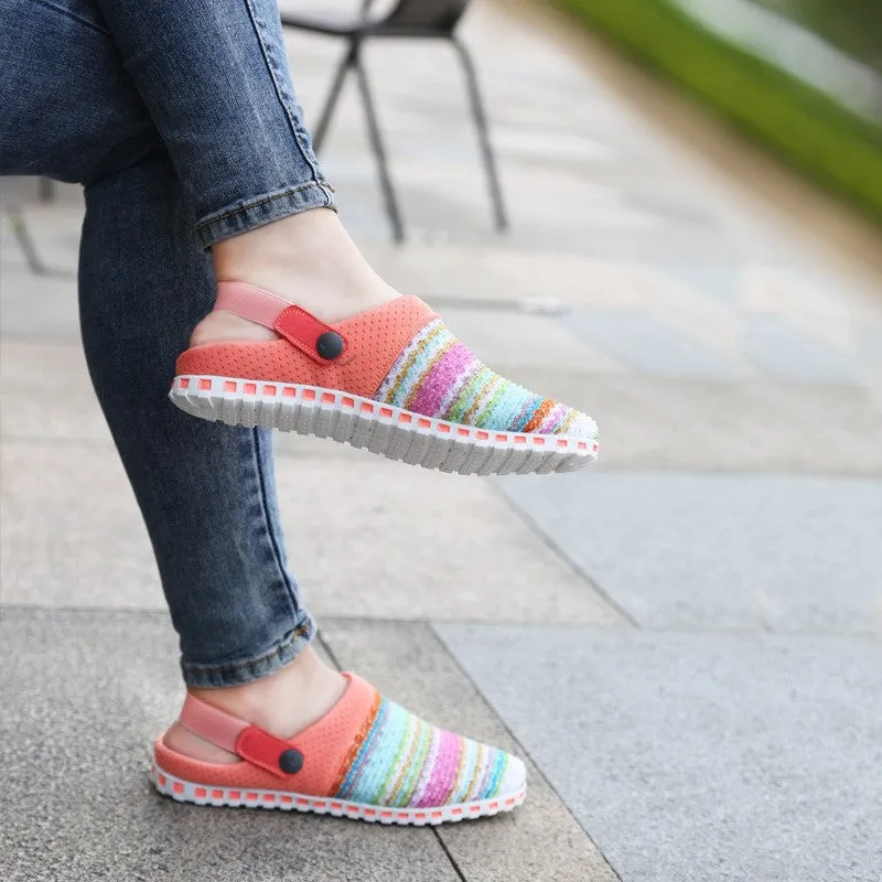 Women's stylish pretty knitted pretty slip-on sandals