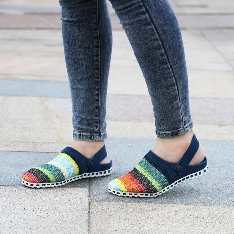 Women's stylish pretty knitted pretty slip-on sandals