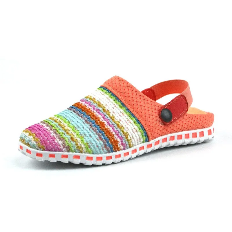 Women's stylish pretty knitted pretty slip-on sandals