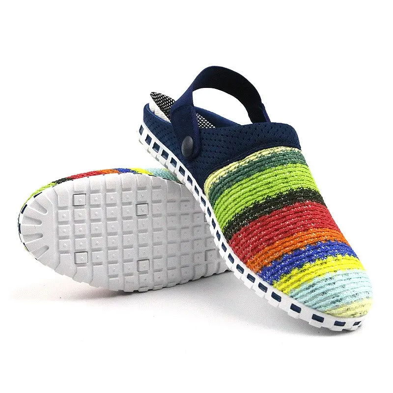 Women's stylish pretty knitted pretty slip-on sandals