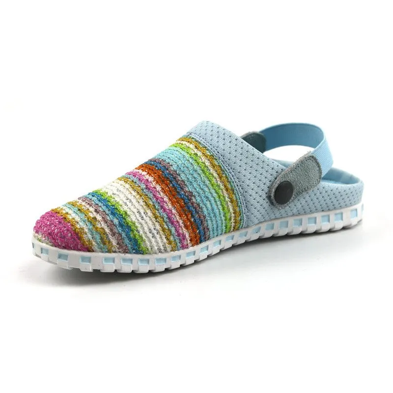 Women's stylish pretty knitted pretty slip-on sandals