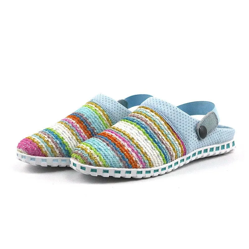 Women's stylish pretty knitted pretty slip-on sandals