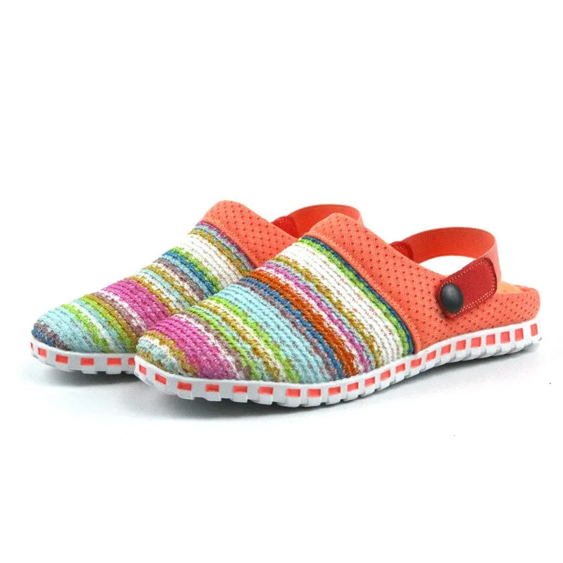 Women's stylish pretty knitted pretty slip-on sandals