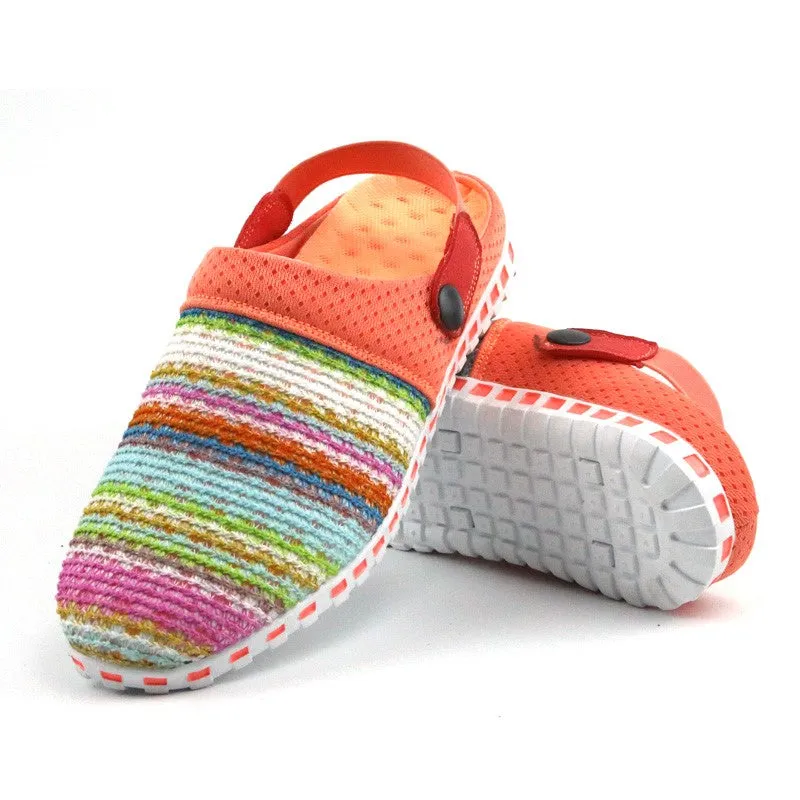 Women's stylish pretty knitted pretty slip-on sandals