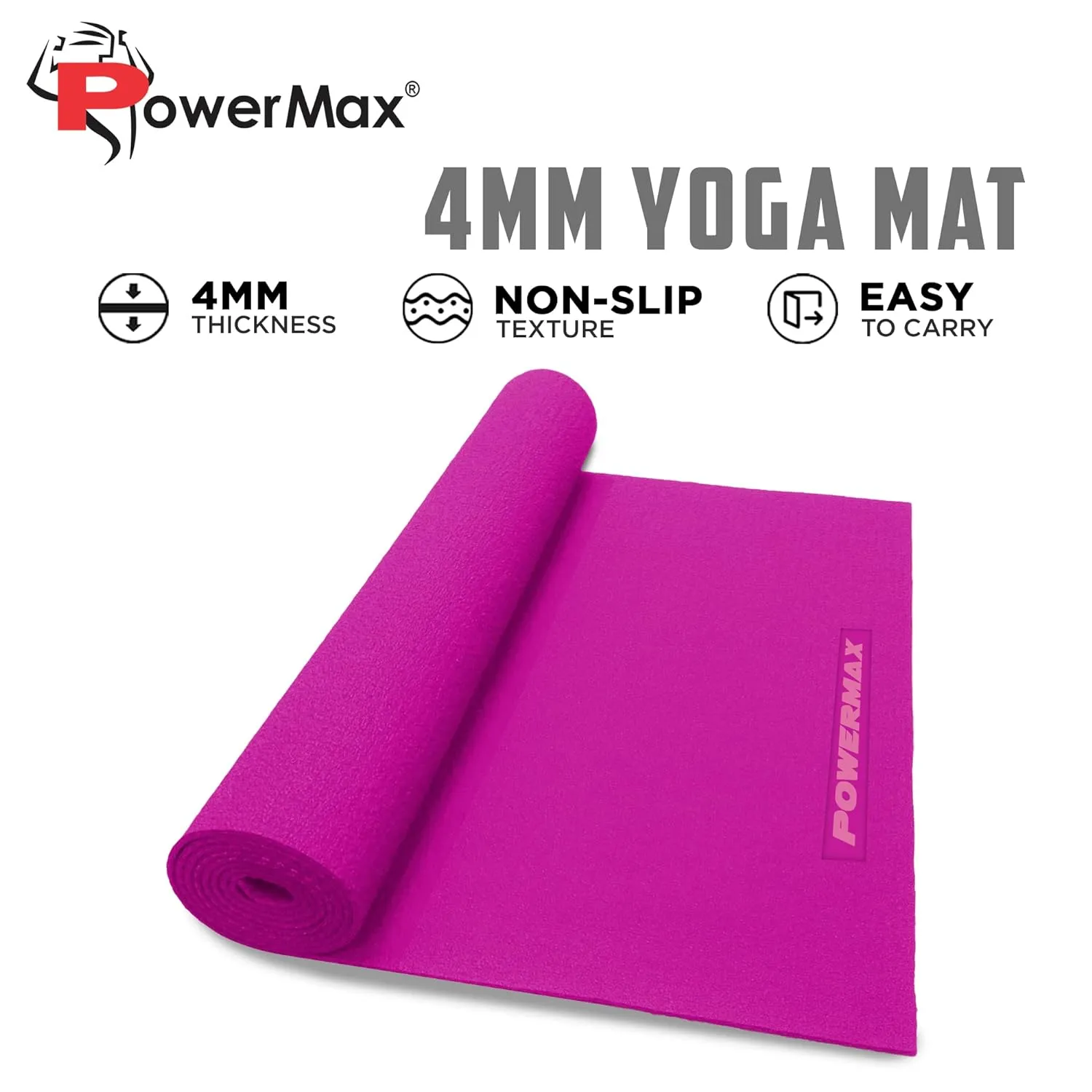 YE4-1.1-GY 4mm Thick Premium Exercise Yoga Mat for Gym Workout [Ultra-Dense Cushioning | Tear Resistance & Water Proof] Eco-Friendly Non-Slip Yoga Mat for Gym and Any General Fitness