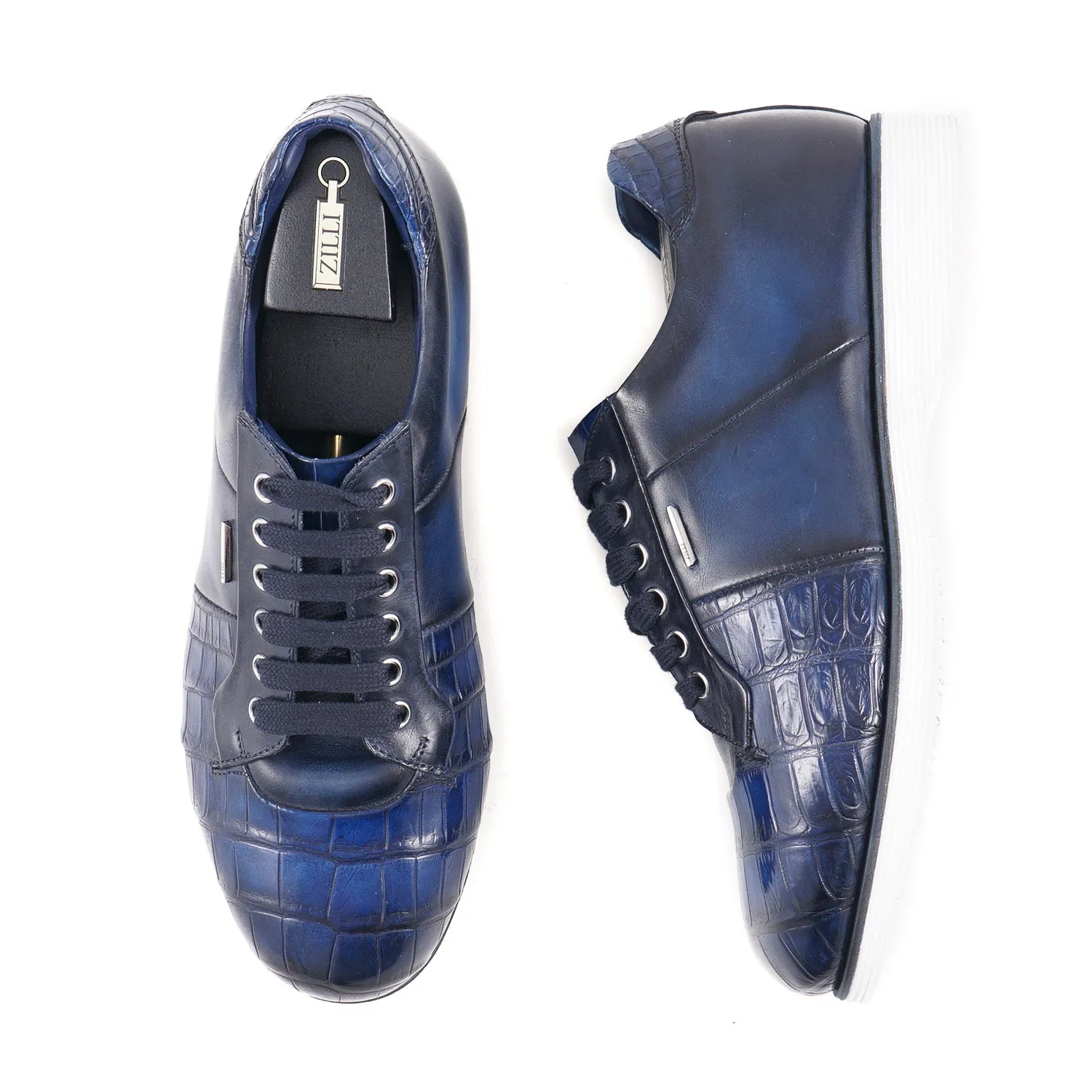 Zilli Crocodile and Calf Leather Sneakers